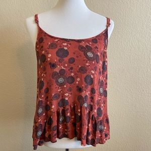 Melrose and Market Peplum Floral Top Cross Back XL